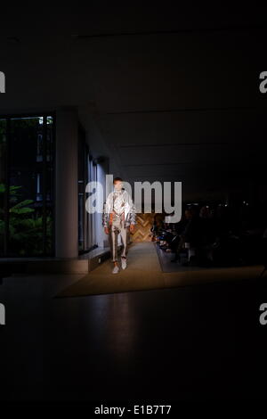 London, UK. 29th May 2014. The Royal College of Art  graduate fashion show  showcasing the work of 34 MA students, and celebrating 16 years of RCA Fashion under programme head Wendy Dagworthy who is retiring in July. Ellen Pedersen Credit:  Rachel Megawhat/Alamy Live News Stock Photo