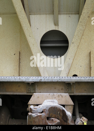 Closeup of train cars on a sidetrack in Adams, Massachusetts. Stock Photo