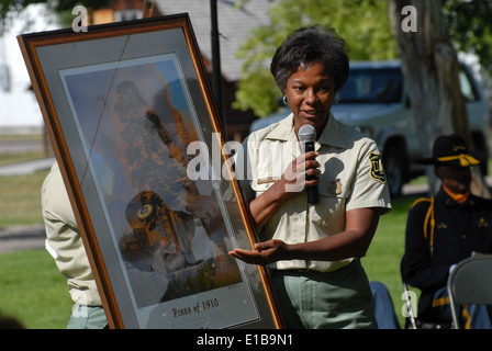 Buffalo Soldiers at Fort Missoula Stock Photo