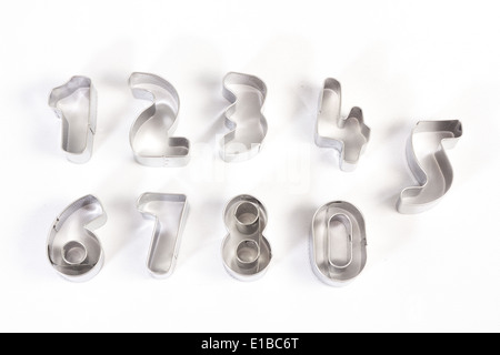 Stainless Steel Number Mold isolated on white Stock Photo