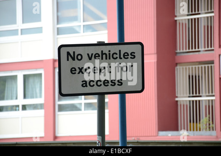 No vehicles except access sign Stock Photo