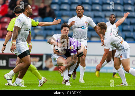 Huddersfield, UK. 29th May, 2014. Sam Powell in action during the Super League game between Huddersfield Giants and Wigan Warriors at The John Smiths Stadium. Credit:  Action Plus Sports/Alamy Live News Stock Photo