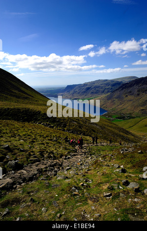 Climbing Scafell Pike Stock Photo