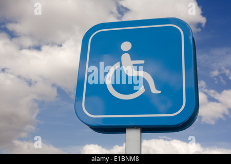Signal that indicate priority parking for vehicles of people with disabilities Stock Photo