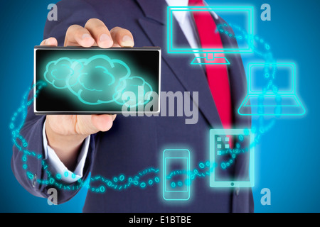 Cloud Computing technology concept connection smart phone network Stock Photo