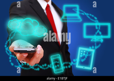 Cloud Computing technology concept connection smart phone network Stock Photo