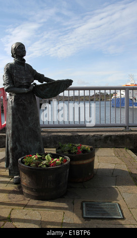 Herring girl statue Stornoway Isle of Lewis Scotland  May 2014 Stock Photo