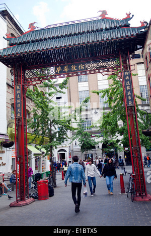 Chinatown Macclesfield Street approach in London Soho - UK Stock Photo