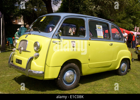 A Fiat 600D Multipla taxi from the 1960s at a classic car show, Haslemere, Surrey, UK. Stock Photo