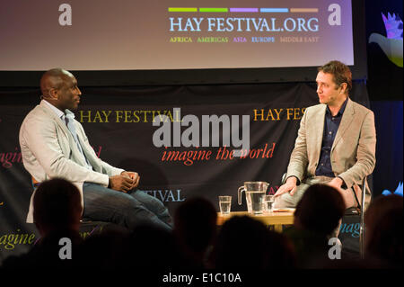 Sol Campbell former Tottenham, Arsenal & England footballer talking about his life at Hay Festival 2014  ©Jeff Morgan Stock Photo