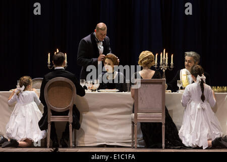 Georg Frederic Haendel's famous opera 'Almira' is staged by the Hamburg State Opera (May 25, 2014), conducted by Alessandro de Marchi Stock Photo