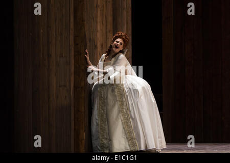 Georg Frederic Haendel's famous opera 'Almira' is staged by the Hamburg State Opera (May 25, 2014), conducted by Alessandro de Marchi Stock Photo