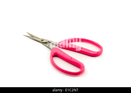 Pink Scissors Isolated On White Background Stock Photo