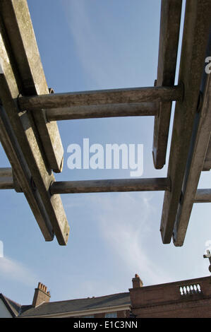Wooden step ladders against sky Stock Photo