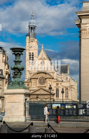 Saint-Etienne du-Mont just beyond the corner of the Pantheon, Latin Quarter, Paris France Stock Photo