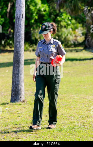 Young female National Park Service Ranger Stock Photo