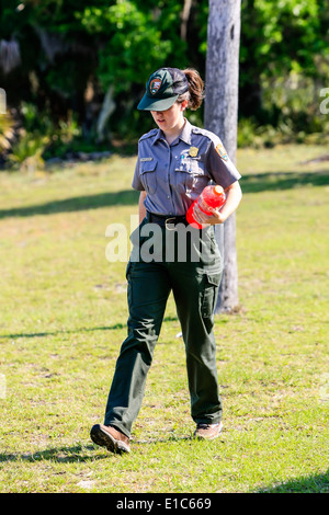 Young female National Park Service Ranger Stock Photo