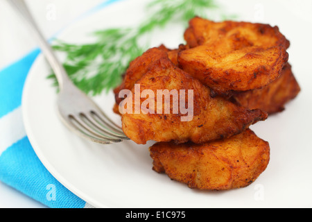 Crispy cod pieces, close up Stock Photo