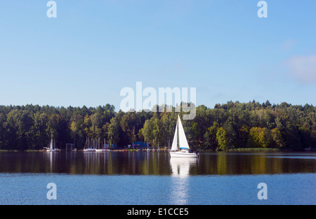 Europe, Poland, Masuria, Great Masurian Lakes, Mikolajki, Lake Mikolajskie Stock Photo