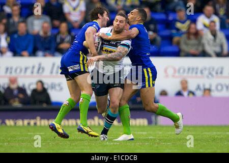 Warrington, UK. 30th May 2014. Warrinton Wolves stand-off Stefan Ratchford in action during the Super League rugby match between Warrington Wolves and Leeds Rhinos from the Halliwell Jones stadium. Credit:  Action Plus Sports Images/Alamy Live News Stock Photo