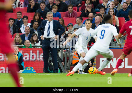 Wembley, UK. 30th May, 2014. England Manager Roy HODGSON looks on during the international friendly match between England and Peru at Wembley Stadium. Credit:  Action Plus Sports/Alamy Live News Stock Photo