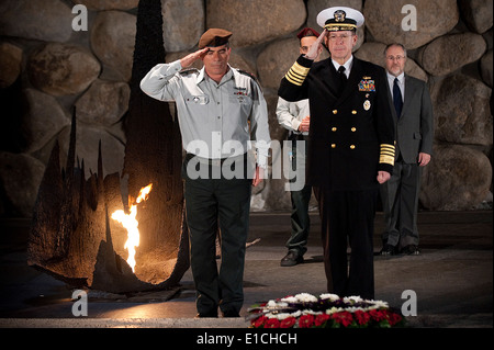 100215-N-0696M-146 Lt. Gen. Gabi Ashkenazi, chief of defense, Israeli Defense Force Navy Adm. Mike Mullen, chairman of the Join Stock Photo