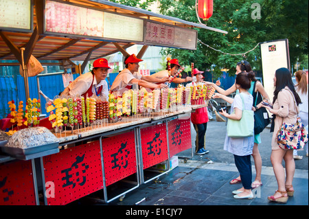 Fruit stall in Beijing snack street Stock Photo