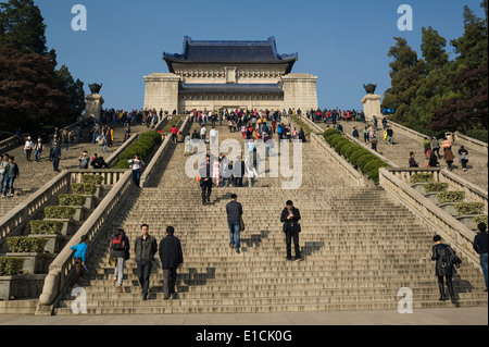 Sun Yat-sen's Mausoleum,  the first provisional president when the Republic of China was founded in 1912. Stock Photo