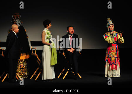 Los Angeles, USA. 30th May, 2014. Beijing opera artist Shang Changrong (1st L) and actress Shi Yihong (3rd L) attend the premiere of 'Farewell My Concubine: The Beijing Opera,' at Dolby Theater in Hollywood, the United States, May 30, 2014. The first Chinese film using native 3D technology to capture the art of Beijing opera, 'Farewell My Concubine: The Beijing Opera,' debuted in the Dolby Theater in Hollywood here Friday. © Zhang Chaoqun/Xinhua/Alamy Live News Stock Photo