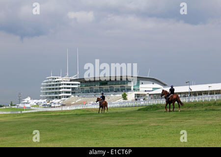 Epsom Downs, Surrey, UK. 31st May 2014. Preparations are well under way for the running of the Epsom Derby next Saturday. It is Britain's richest horse race, and the most prestigious of the country's five Classics and was first run in 1780. It is regularly attended by The Queen and other members of the Royal family. Credit:  Julia Gavin/Alamy Live News