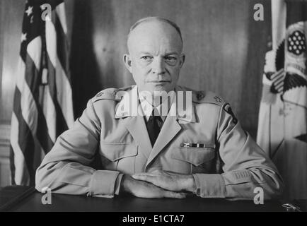 General Dwight Eisenhower, wears the five-star cluster of a General of the Army. 1945. (BSLOC 2013-12 92) Stock Photo