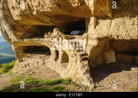 Caves at Tepe Kermen, Crimea Stock Photo