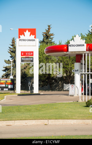 St Albert Petro Canada service station, closeup of sign Stock Photo