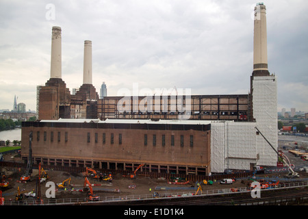 Battersea Power Station, a decommissioned coal fired power station located on the South Bank of the River Thames in Battersea Stock Photo