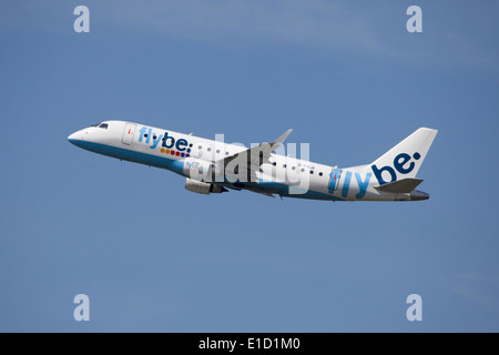 Flybe Embraer E-175 taking off Stock Photo