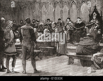 The trial of Joan of Arc in 1431. Stock Photo