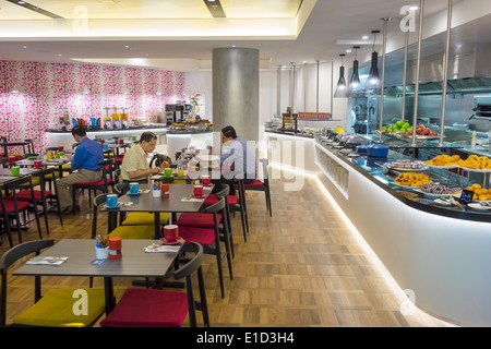 Brisbane Australia,Mary Street,Four Points by Sheraton,hotel,restaurant restaurants food dining cafe cafes,chairs,tables,table settings,wallpaper,man Stock Photo