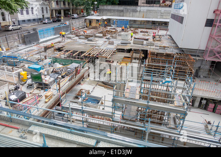 Brisbane Australia,Mary Street,construction site,office building,workers,AU140313006 Stock Photo
