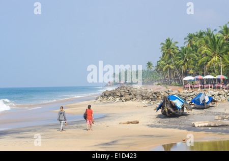 Incredible indian beaches, Black Beach, Varkala. Kerala, India. Stock Photo