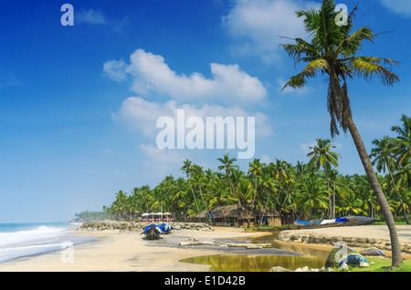 Incredible indian beaches, Black Beach, Varkala. Kerala, India. Stock Photo