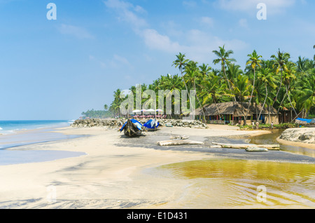 Incredible indian beaches, Black Beach, Varkala. Kerala, India. Stock Photo