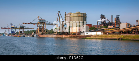 Steelworks of ArcelorMittal, world's largest steel producer, port of Ghent, East Flanders, Belgium Stock Photo