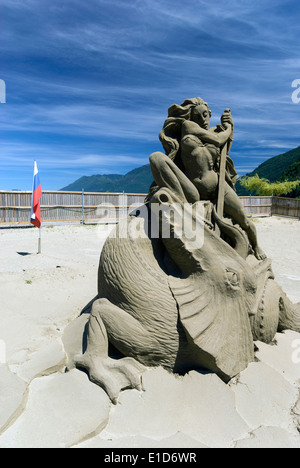 Elk203-1437v Canada, British Columbia, Harrison Hot Springs, sand sculptures Stock Photo