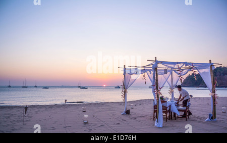 romantic dinner on beach, Ko Lanta island, Thailand Stock Photo
