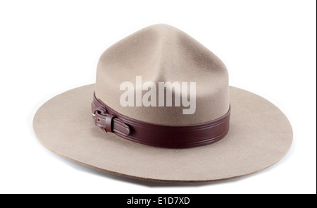 a police hat against white background Stock Photo