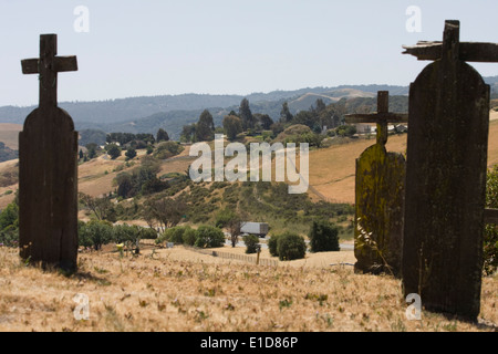 View from the cemetery at San Juan Bautista, California. Stock Photo