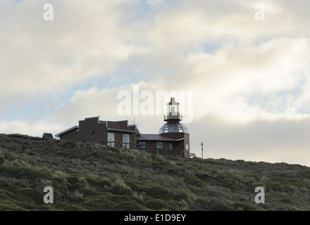 The Cape Horn lighthouse, Faro Monumental Cabo de Hornos, Cape HornCape Horn National Park. Cabo de Hornos, Isla Hornos. Chile Stock Photo