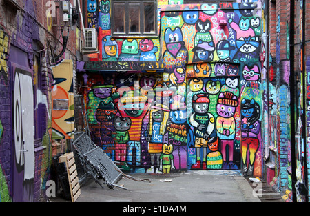 Trendy neighbourhood of Grunerlokka in Oslo which has colourful street art and markets. Stock Photo