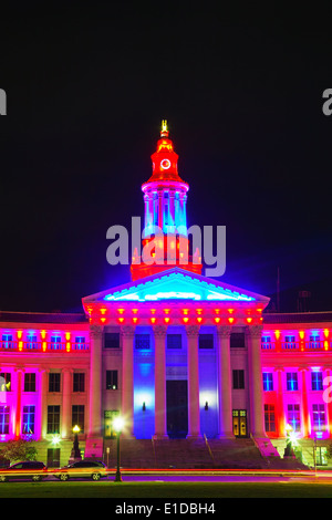 Denver city hall at the night time Stock Photo