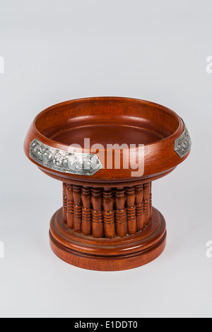 Northern Thai/ Lanna Wooden Tray Stock Photo